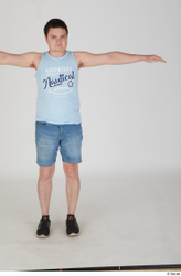 Whole Body Man T poses White Casual Chubby Standing Street photo references